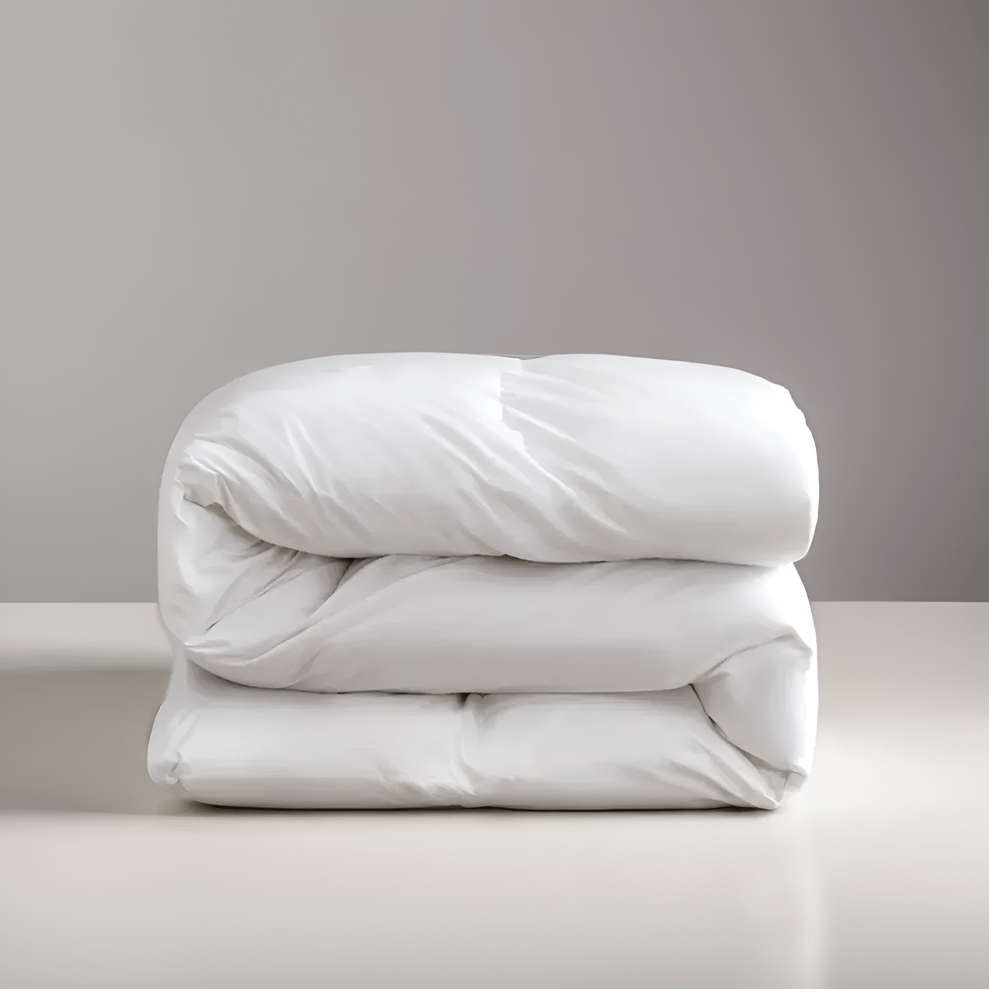 750 Fill Power 2 - in - 1 Duck Down Duvet - Front Side View - Folded Neatly - White