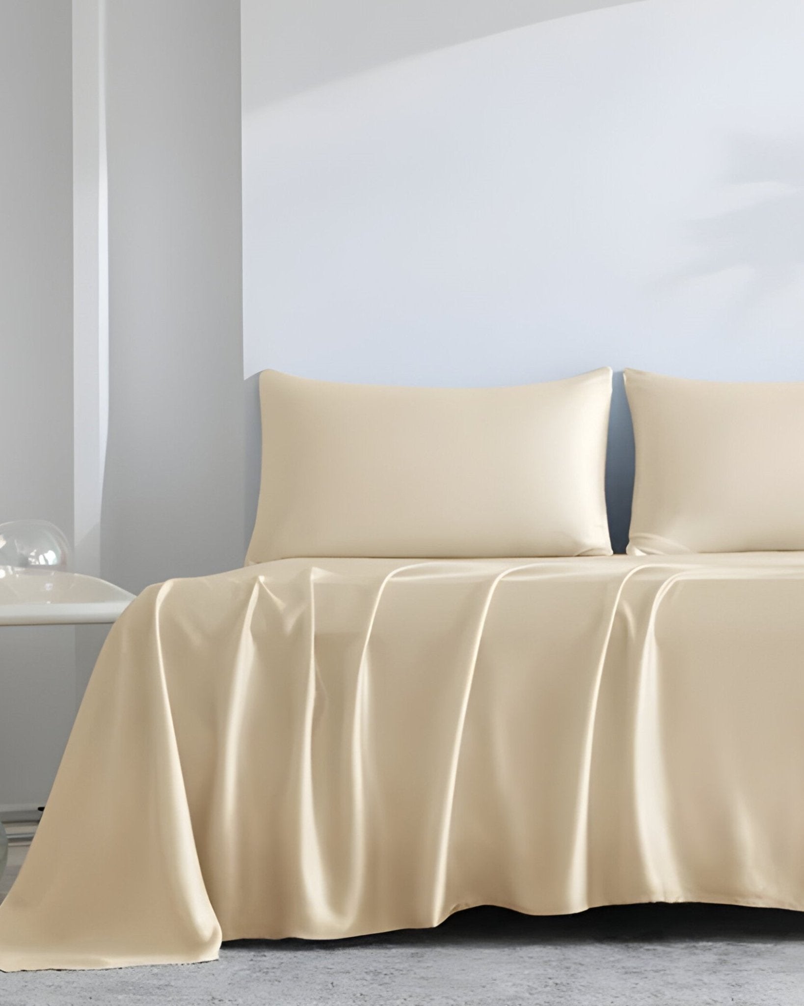 Adele Bamboo Sheet Set (Set of 4) - Front Side View - Champagne