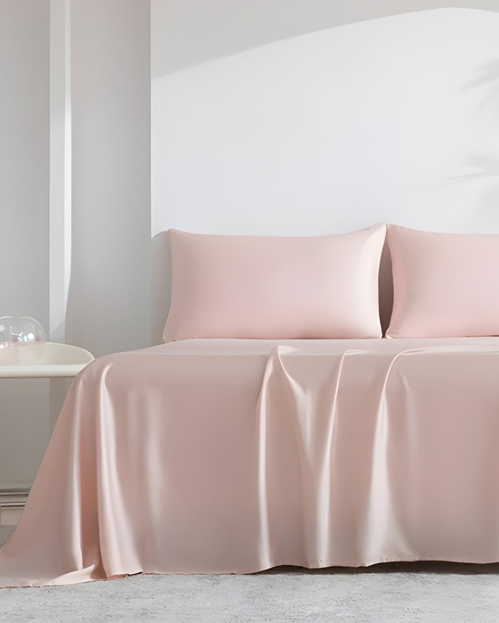 Adele Bamboo Sheet Set (Set of 4) - Front Side View - Pink