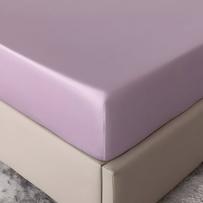 Adele Bamboo Sheet Set (Set of 4) - Close Up Of Fitted Sheet - Lilac