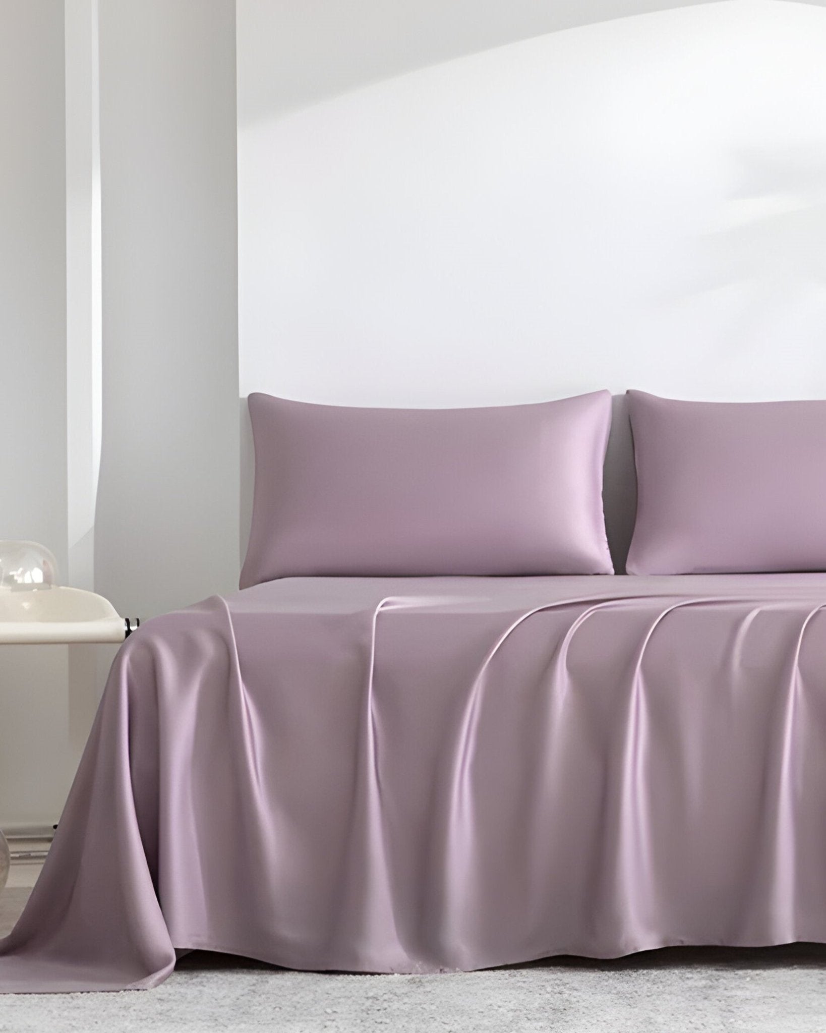 Adele Bamboo Sheet Set (Set of 4) - Front Side View - Lilac