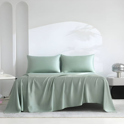 Adele Bamboo Sheet Set (Set of 4) - Front Side View - Main Product Image - Mint Green