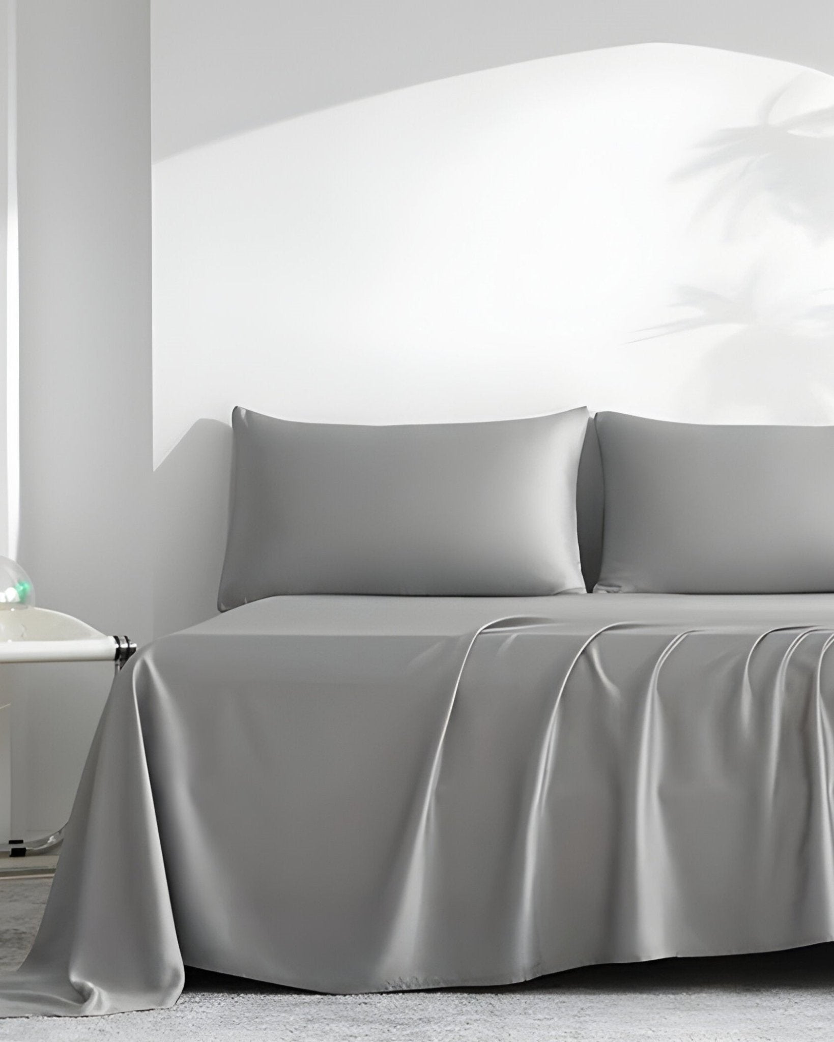 Adele Bamboo Sheet Set (Set of 4) - Front Side View - Silver