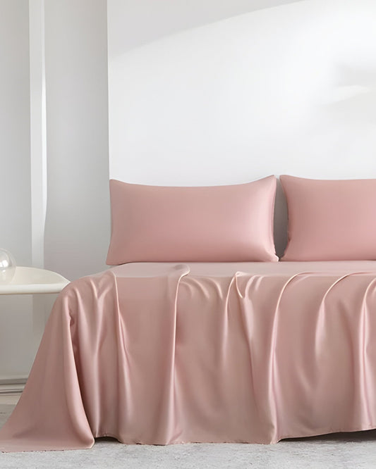 Adele Bamboo Sheet Set (Set of 4) - Front Side View - Coral