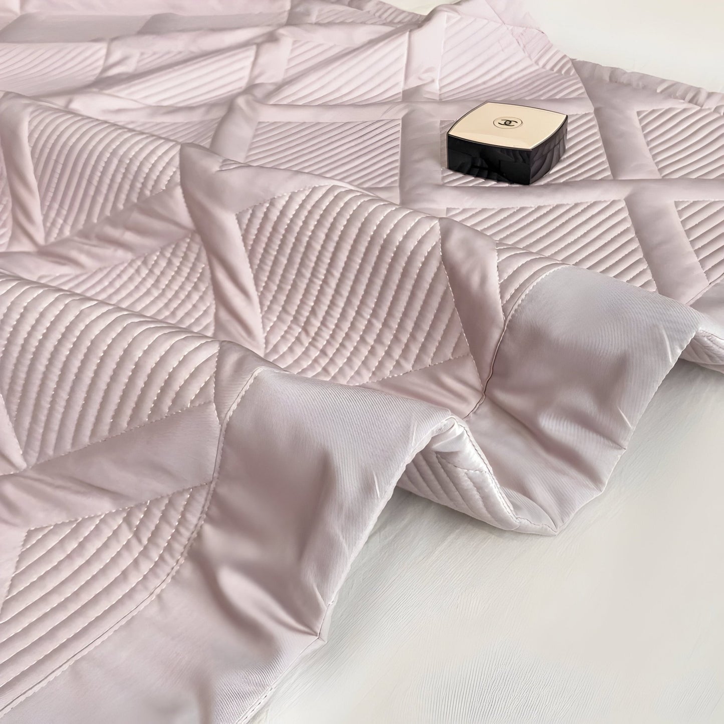 Alina Lyocell Bedspread - Close Up Of Detailing - Light Purple