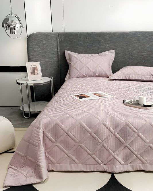 Alina Lyocell Bedspread - Front Side View - Light Purple