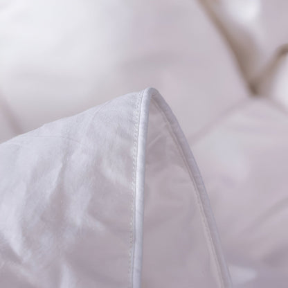 All Season 600 Fill Power Goose Down Duvet - Close Up Of Edges - White