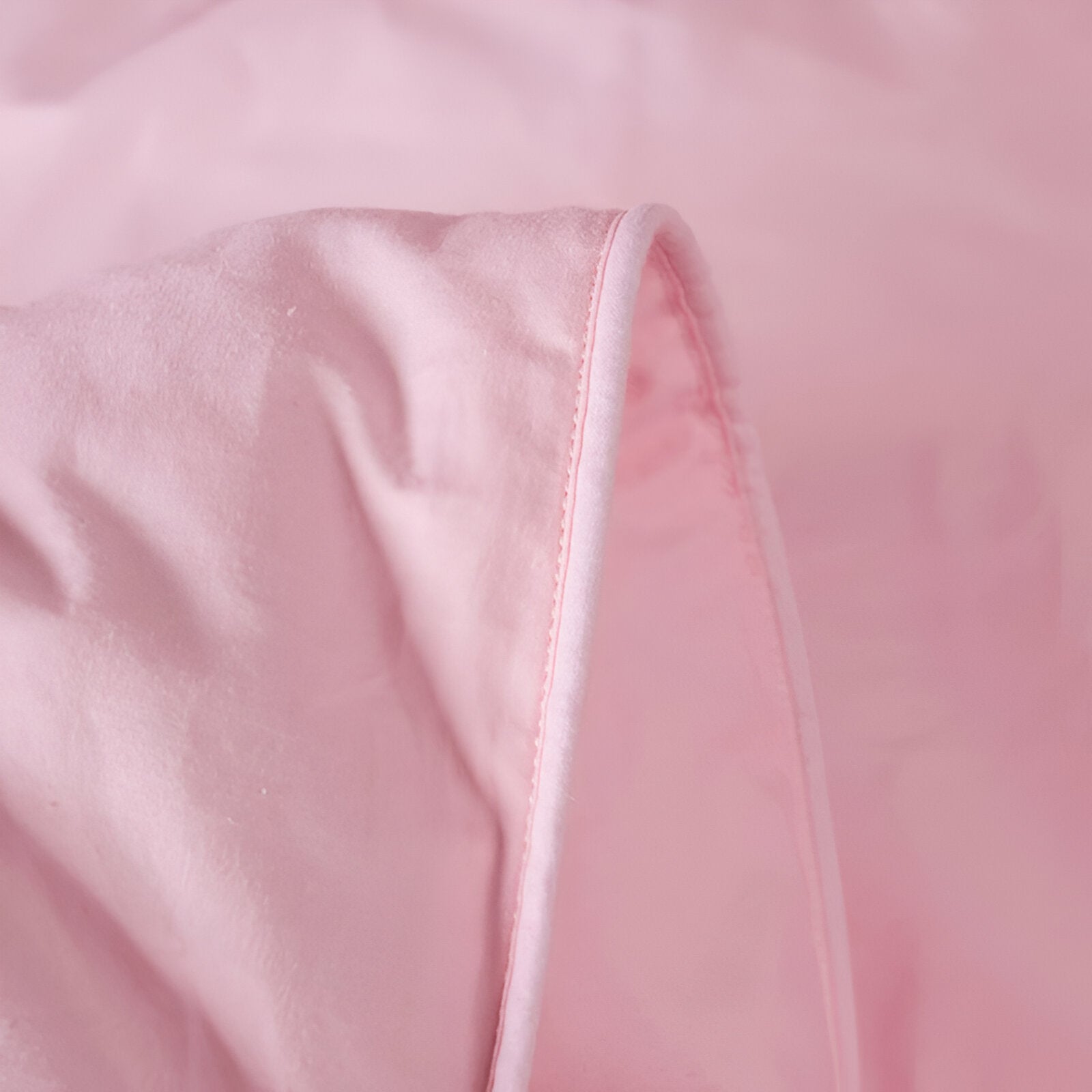 All Season 600 Fill Power Goose Down Duvet - Close Up Of Detailing - Pink