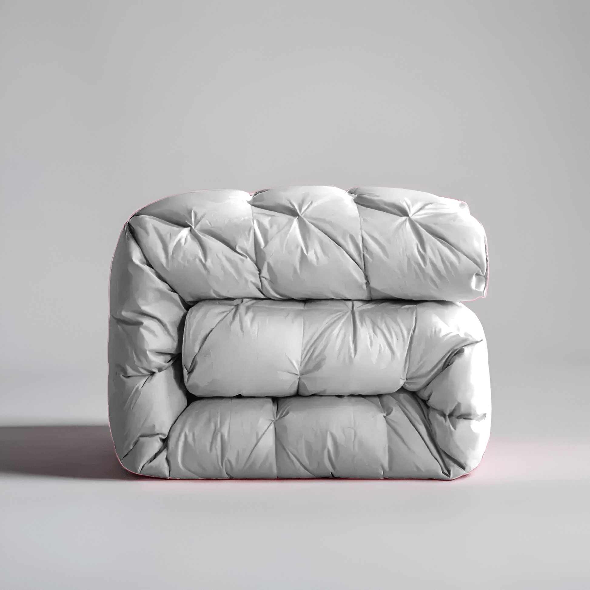 All Season 600 Fill Power Goose Down Duvet - Front Side View - Main Product Image - Folded Neatly - Gray