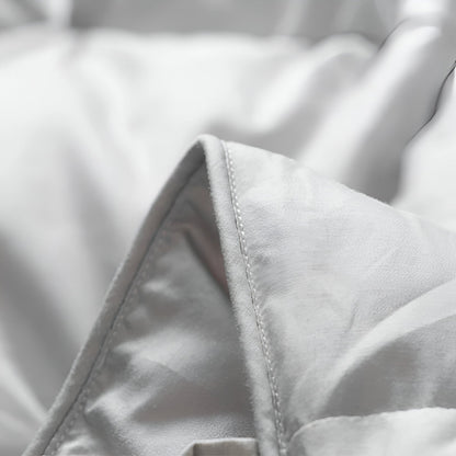 All Season 600 Fill Power Goose Down Duvet - Close Up Of Detailing - Gray