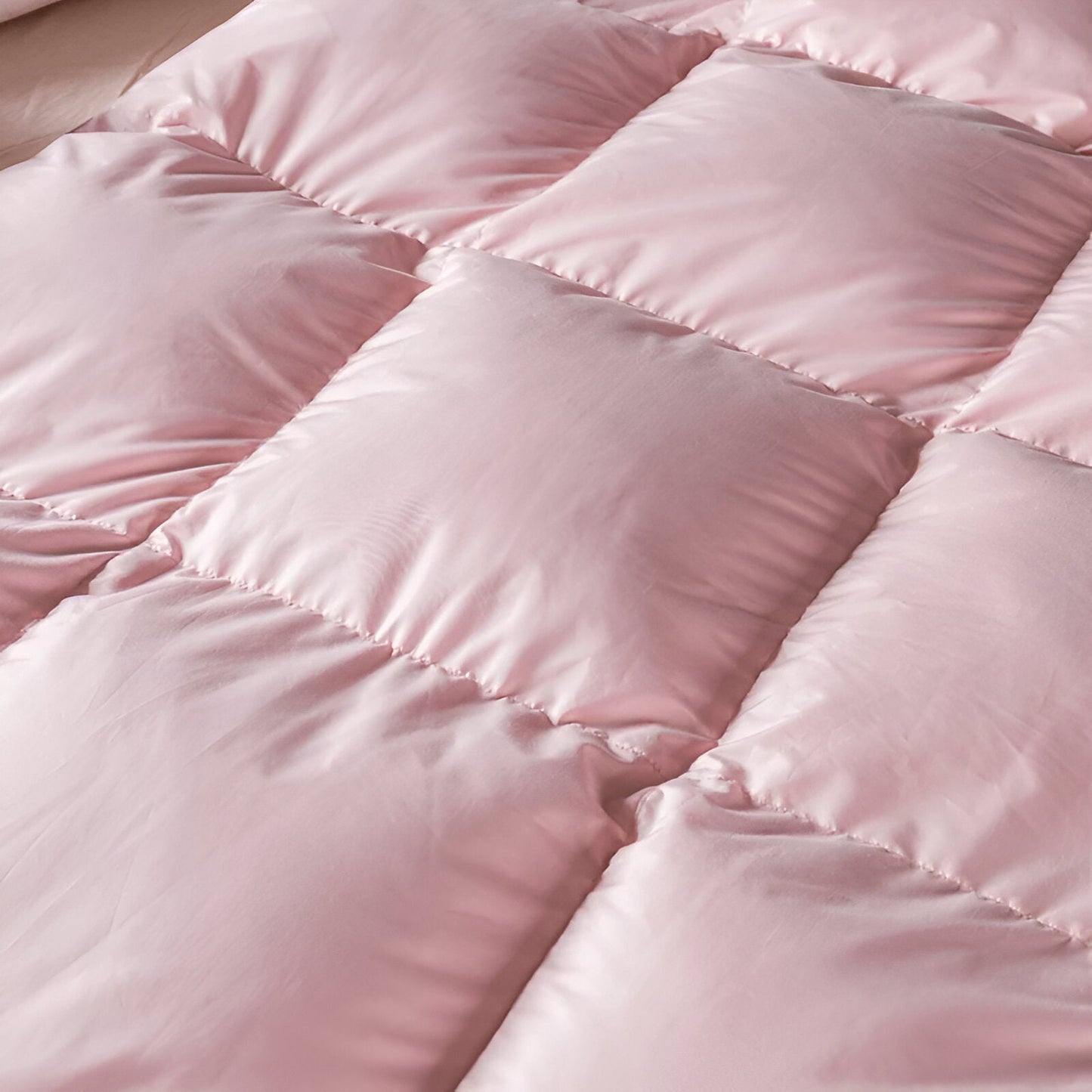 All Season 650 Fill Power Goose Down Comforter - Close Up Of Detailing - Pink