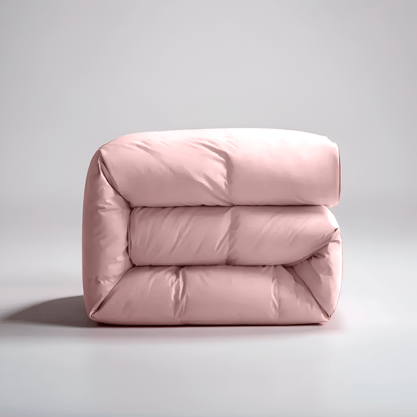 All Season 650 Fill Power Goose Down Comforter - Front Side View - Main Product Image - Folded Neatly - Pink