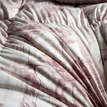 All Season 800 Fill Power Goose Down Comforter - Close Up Of Design - Mauve