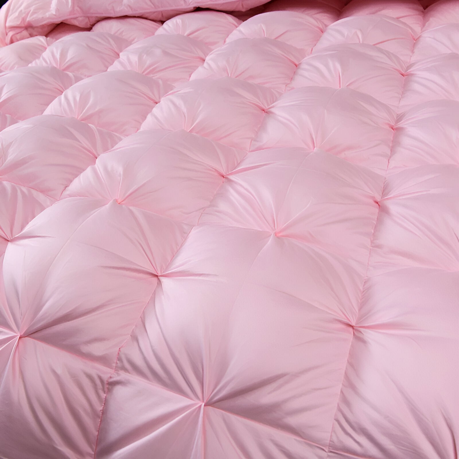 All Season Quilted Goose Down Comforter - Close Up - Pink