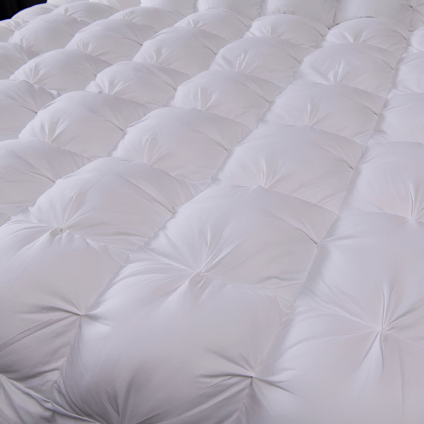 All Season Quilted Goose Down Comforter - Close Up Of Detailing - White