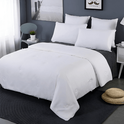 All Season Silk Duvet - Front Side View - White