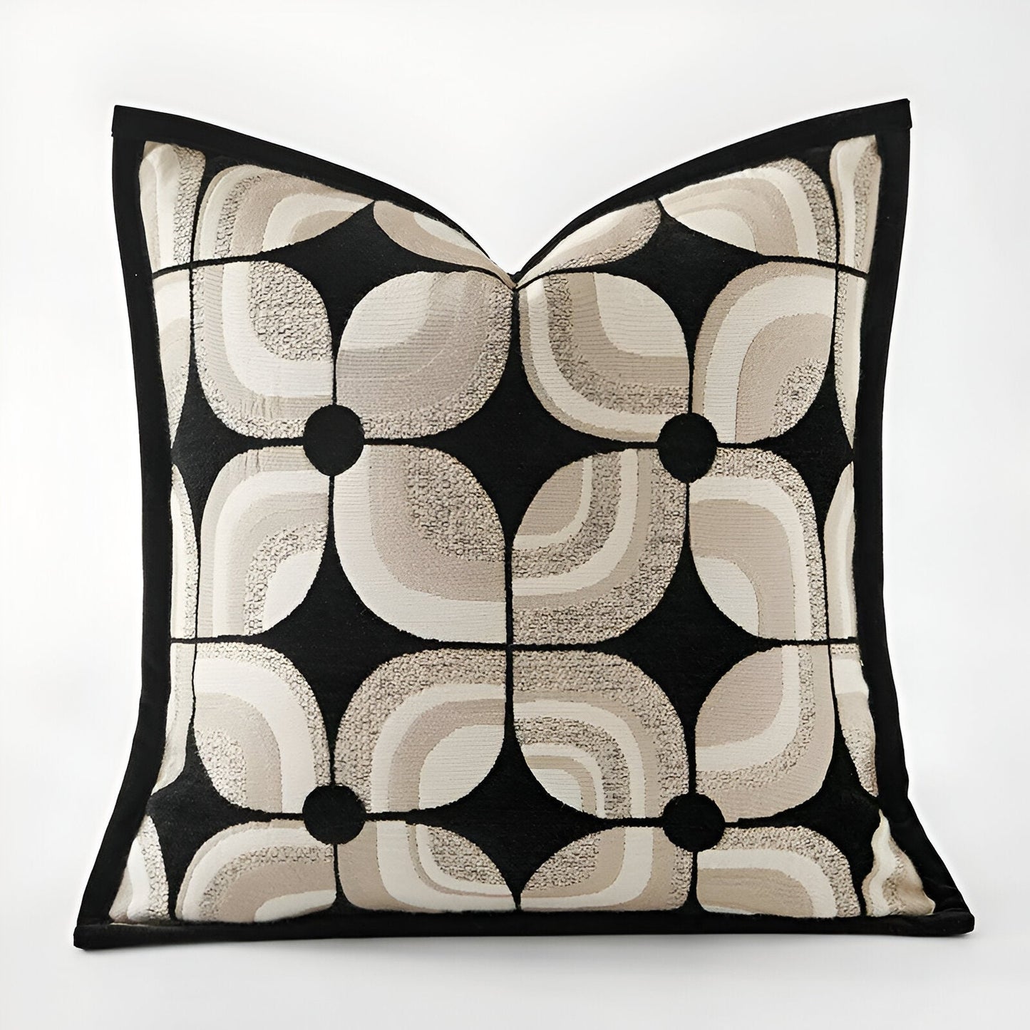 Amara Square Throw Pillow - Front Side View - White Background - Multicolor