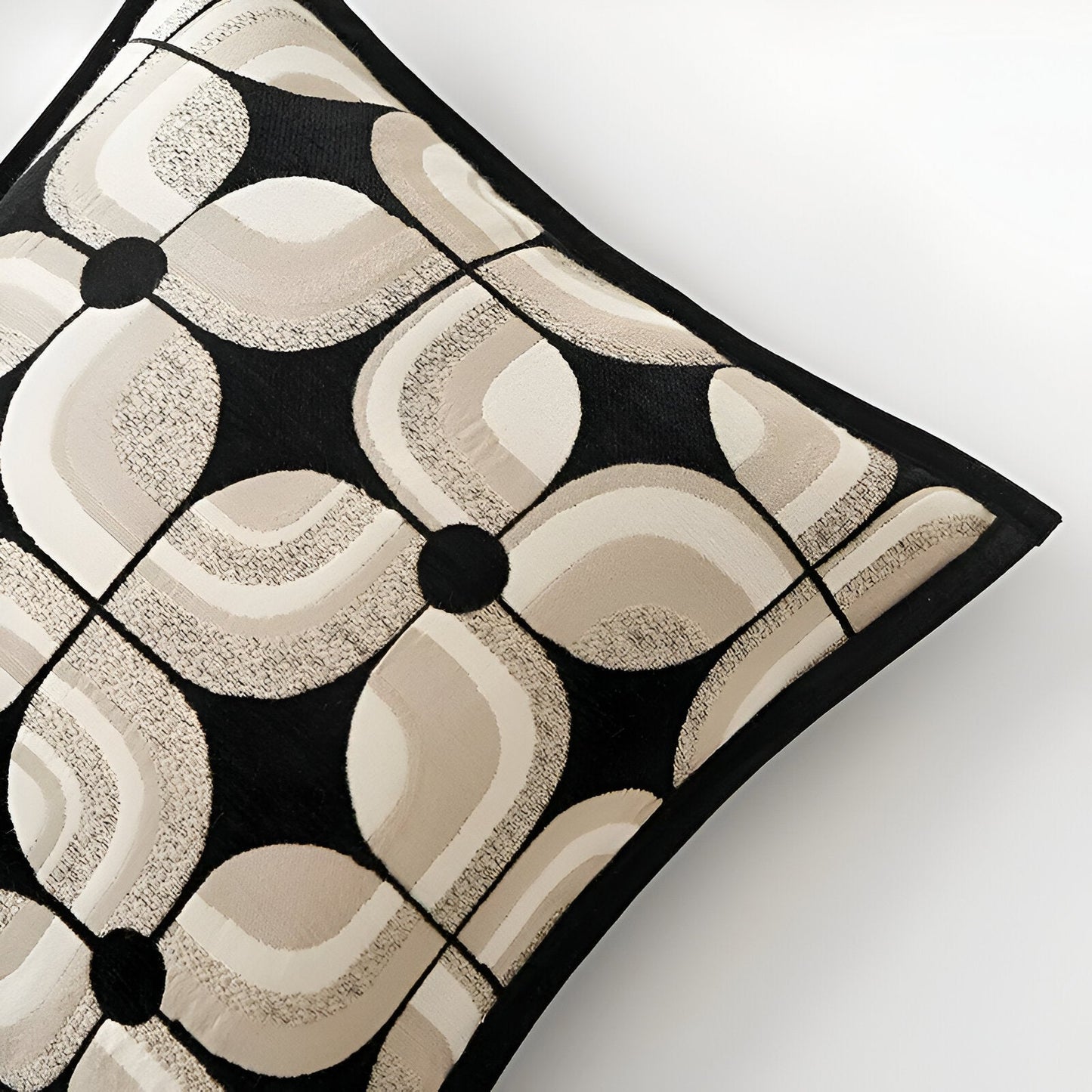 Amara Square Throw Pillow - Close Up Of Detailing - Multicolor