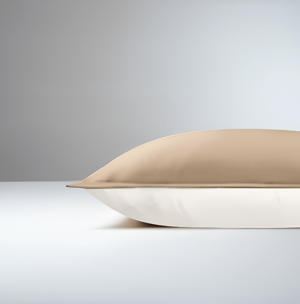 Amari Silk Lyocell Pillowcase - Front Side View - Champagne