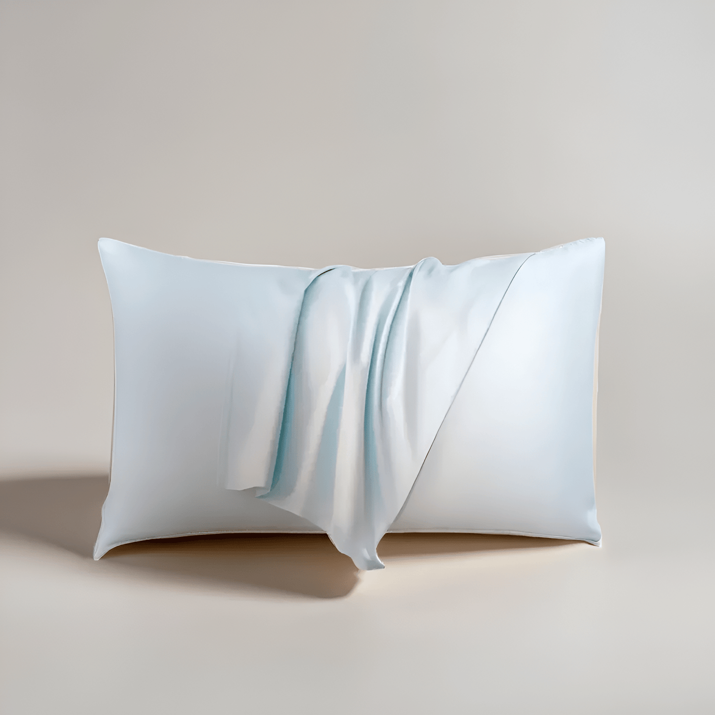 Amber Cotton Pillowcase Set (Set of 2) - Front Side View - Main Product Image - Pastel Blue