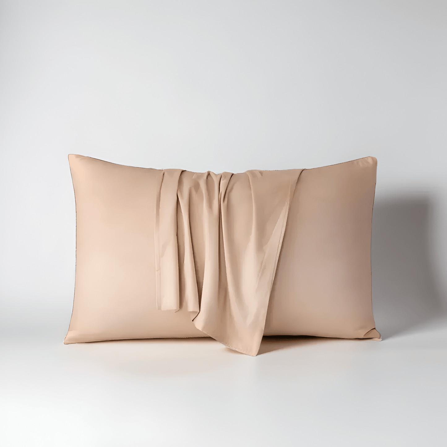 Amber Cotton Pillowcase Set (Set of 2) - Front Side View - Main Product Image - Peach