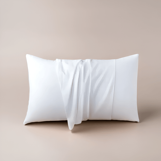 Amber Cotton Pillowcase Set (Set of 2) - Front Side View - Main Product Image - White