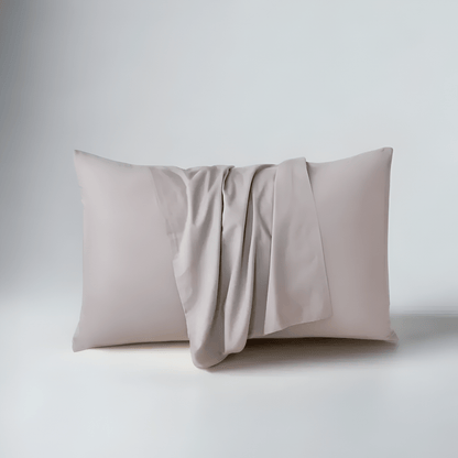 Amber Cotton Pillowcase Set (Set of 2) - Front Side View - Main Product Image - Light Gray