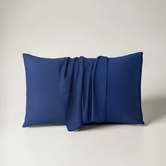 Amber Cotton Pillowcase Set (Set of 2) - Front Side View - Main Product Image - Imperial Blue