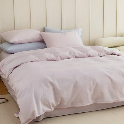 Annie Washed Cotton Bedding Set - Side View - Pink