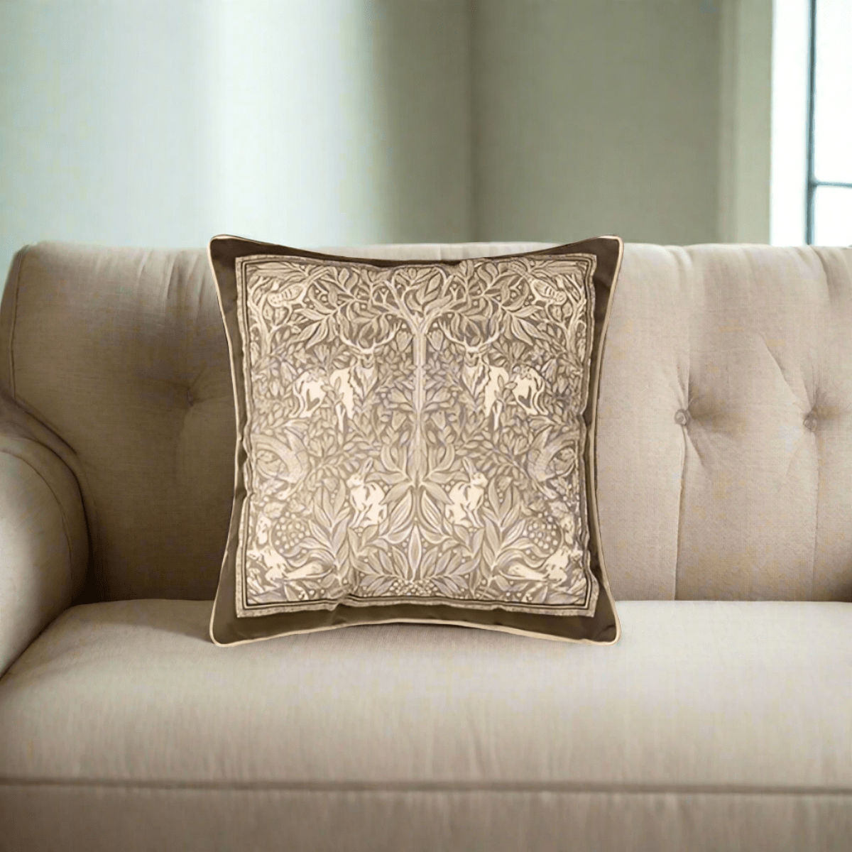 Ashley Square Throw Pillow - Front Side View - Main Product Image - Multicolor