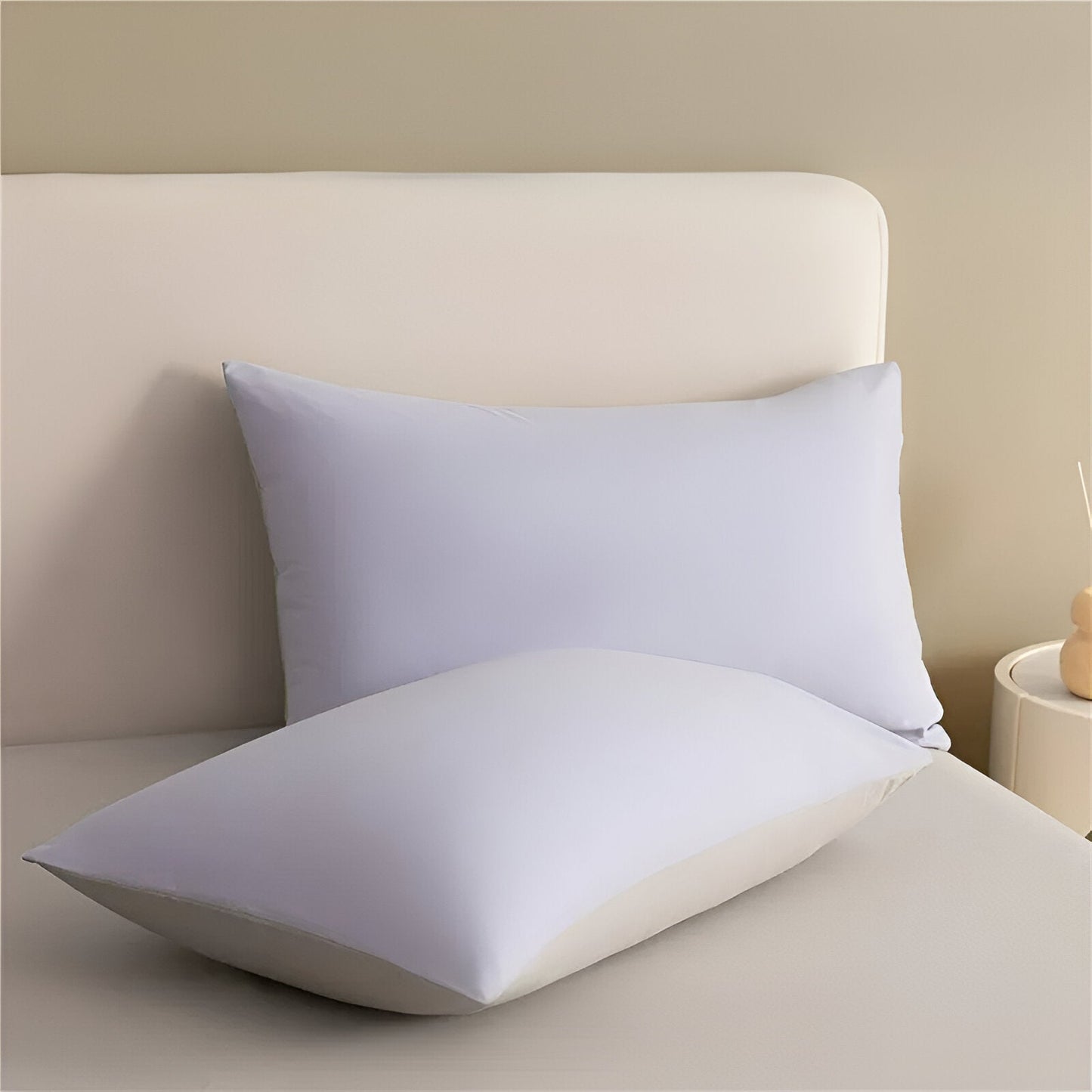 Audrey Brushed Cotton Bedding Set - Close Up On 2 Pillowcases - Purple