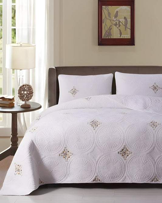 Audrey Cotton Bedspread Set - Bedspread - Bellevo Design