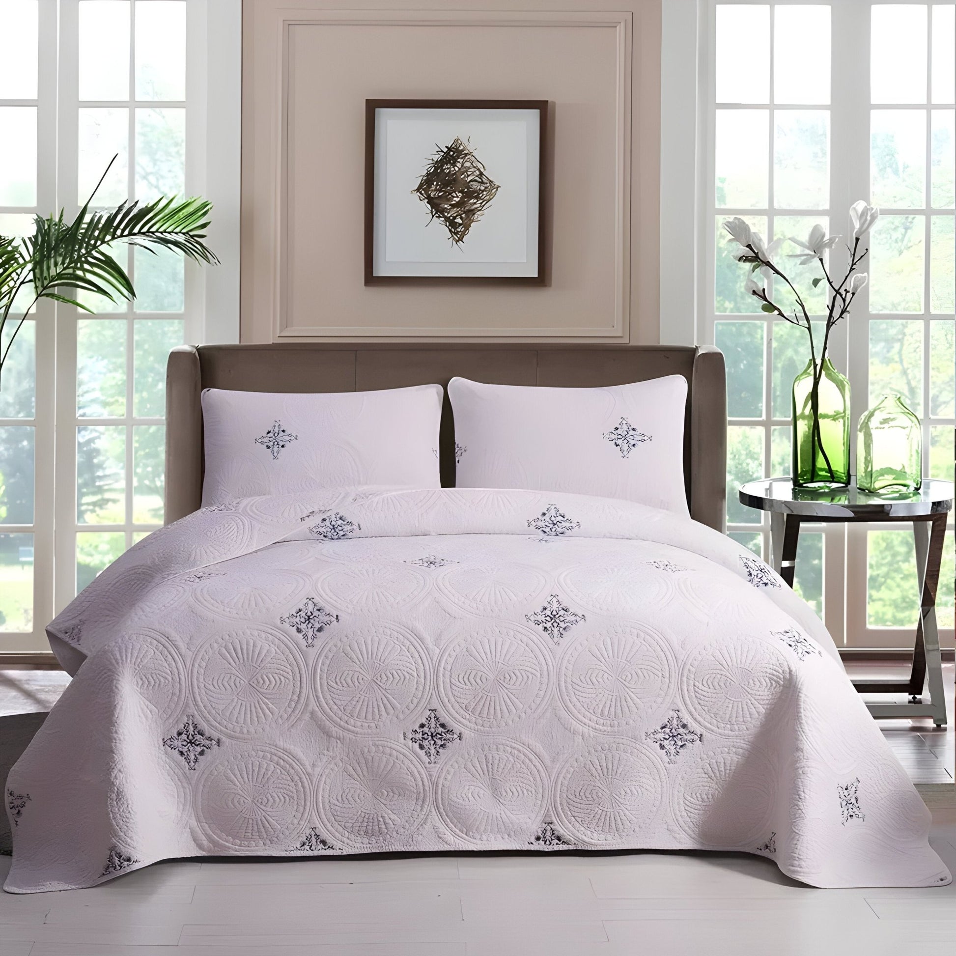 Audrey Cotton Bedspread Set - Front Side View - Main Product Image - Multicolor