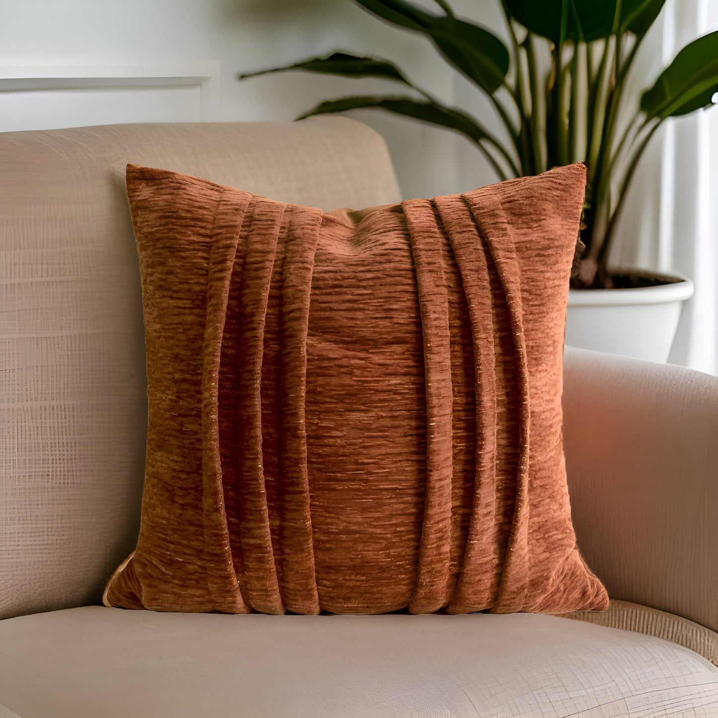 Autumn Square Throw Pillow - Front Side View - Main Product Image - Orange