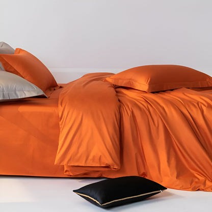 Avery Egyptian Cotton Bedding Set - Side View - Orange