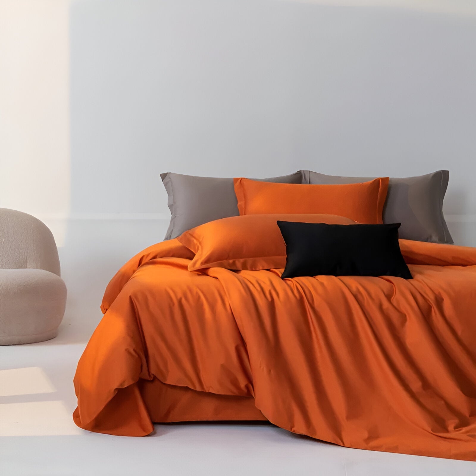 Avery Egyptian Cotton Bedding Set - Front View - Main Product Image - Orange