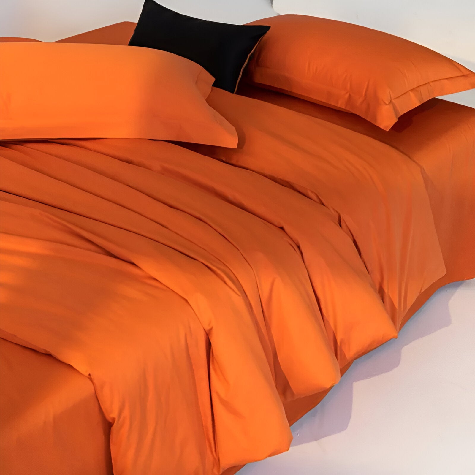 Avery Egyptian Cotton Bedding Set - Side View - Right Side - Orange