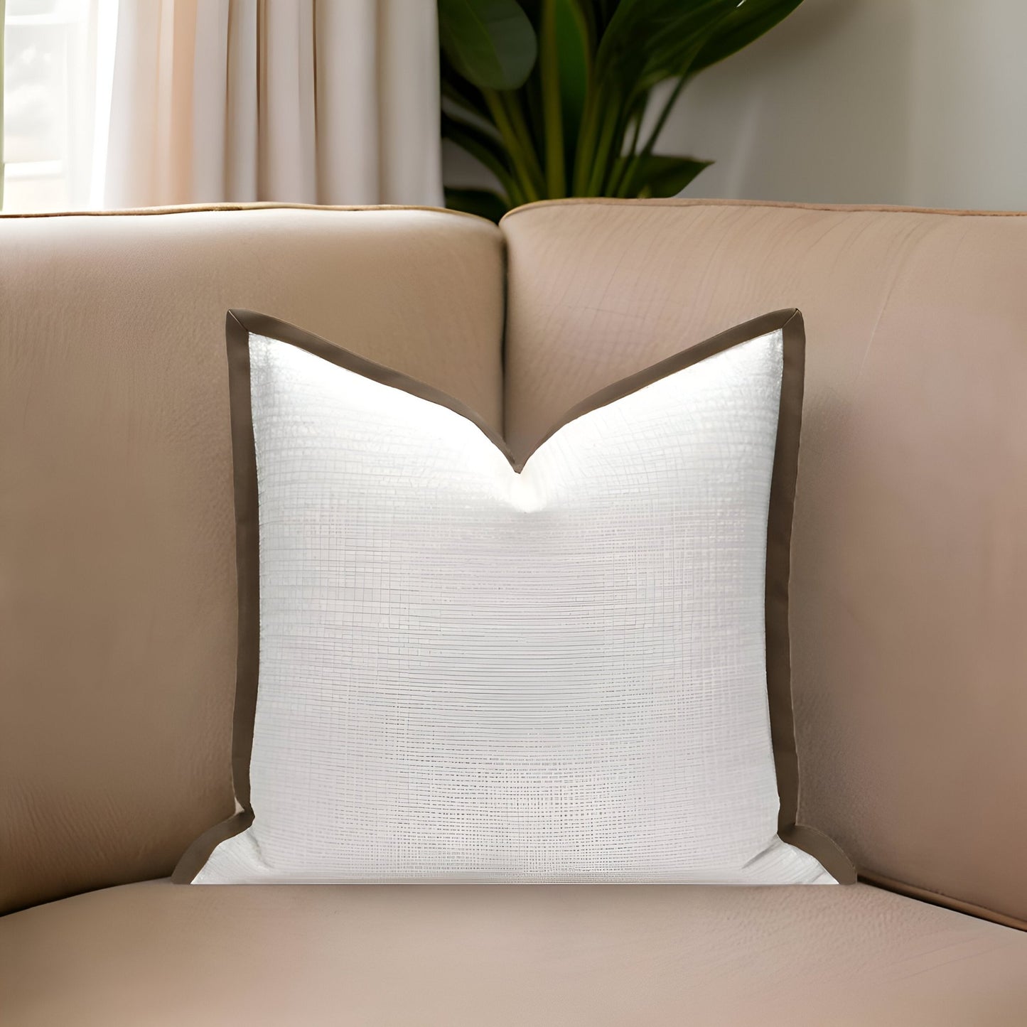 Avery Square Throw Pillow - Front Side View - Main Product Image - White