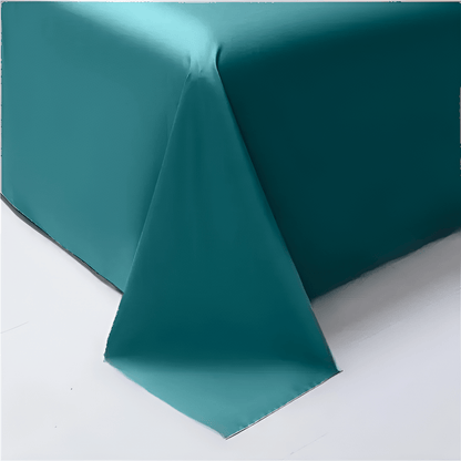 Belle Egyptian Cotton Flat Sheet - Corner Image - Main Product Image - Teal