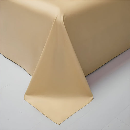 Belle Egyptian Cotton Flat Sheet - Corner Image - Main Product Image - Champagne