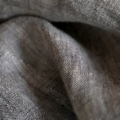 Blair Linen Bedding Set - Close Up On Duvet Cover Material - Gray