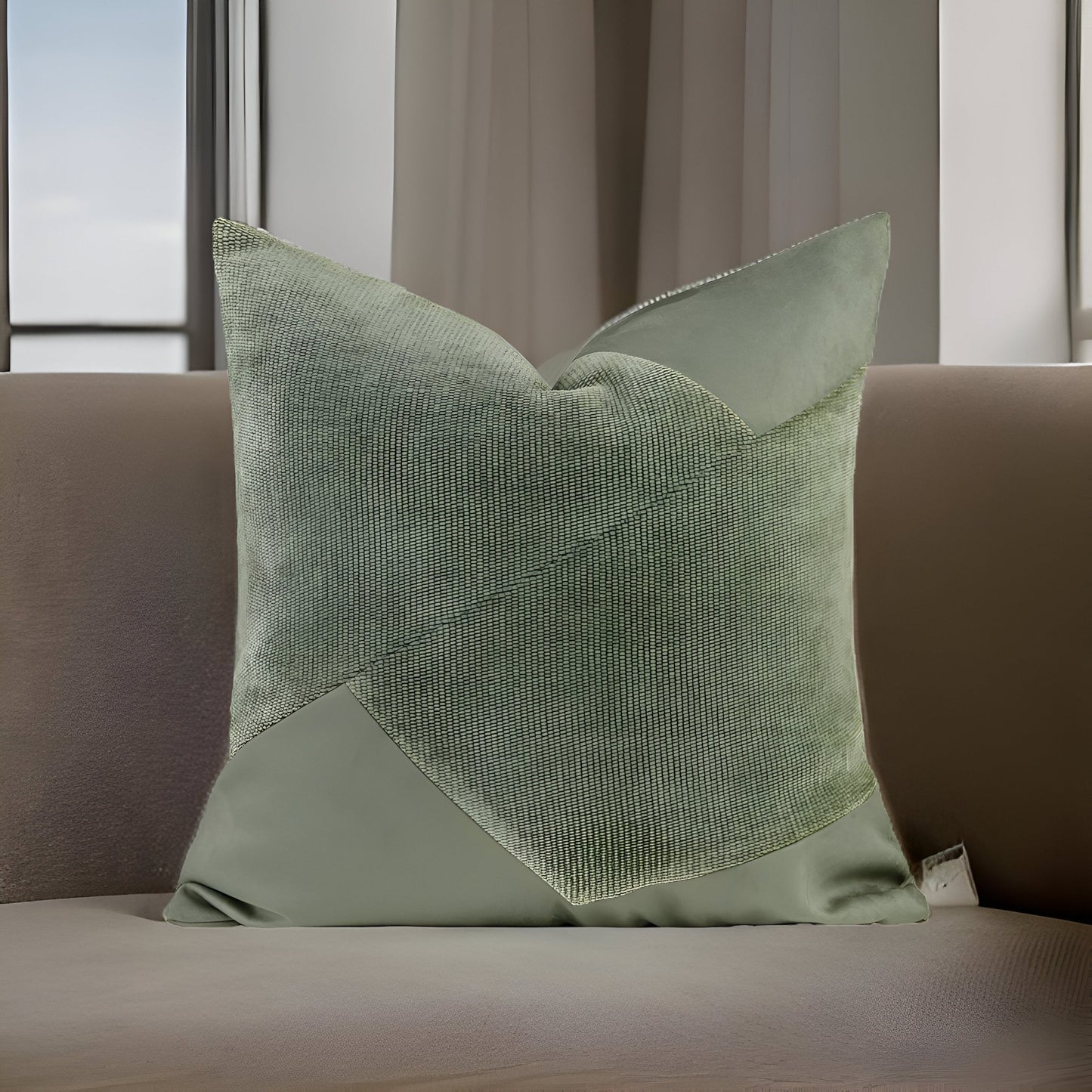 Cora Square Throw Pillow - Front Side View - Main Product Image - Green