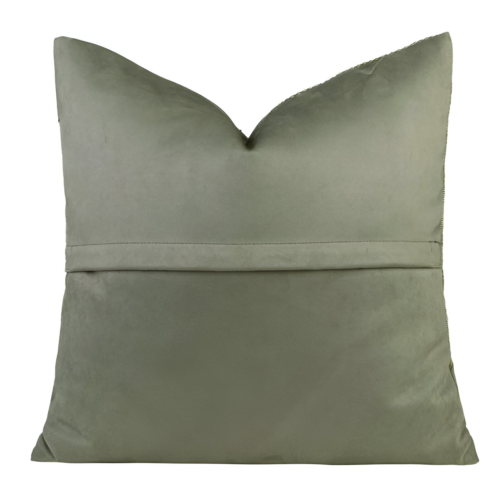 Cora Square Throw Pillow - Backside - White Background - Green