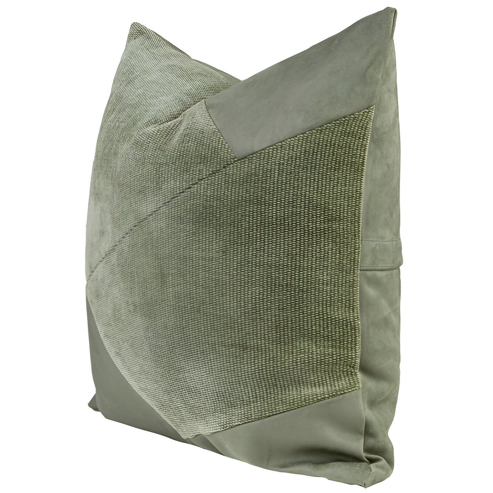 Cora Square Throw Pillow - Front Side View - White Background - Green