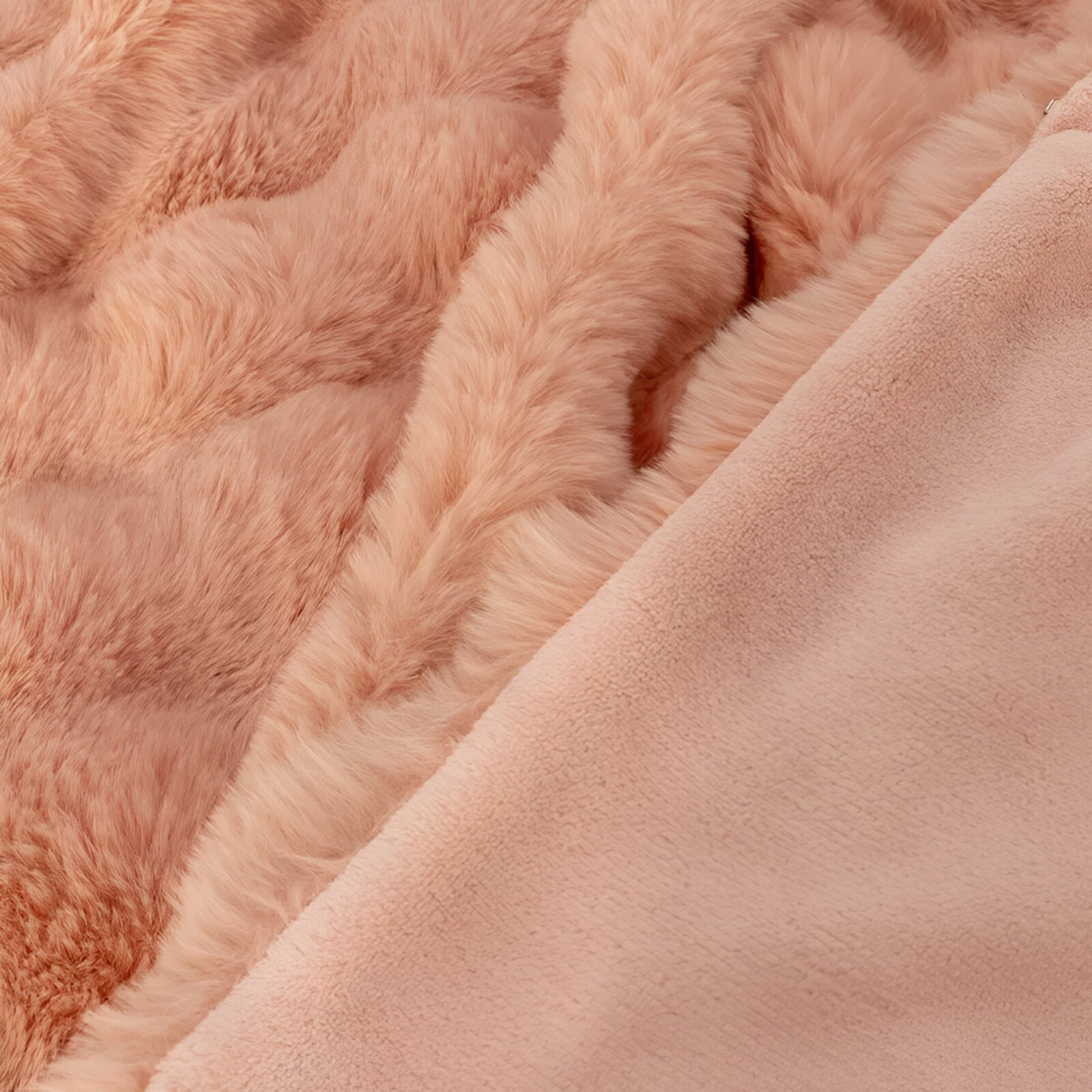 Crystal Woven Throw Blanket - Close Up Of Detailing - Coral