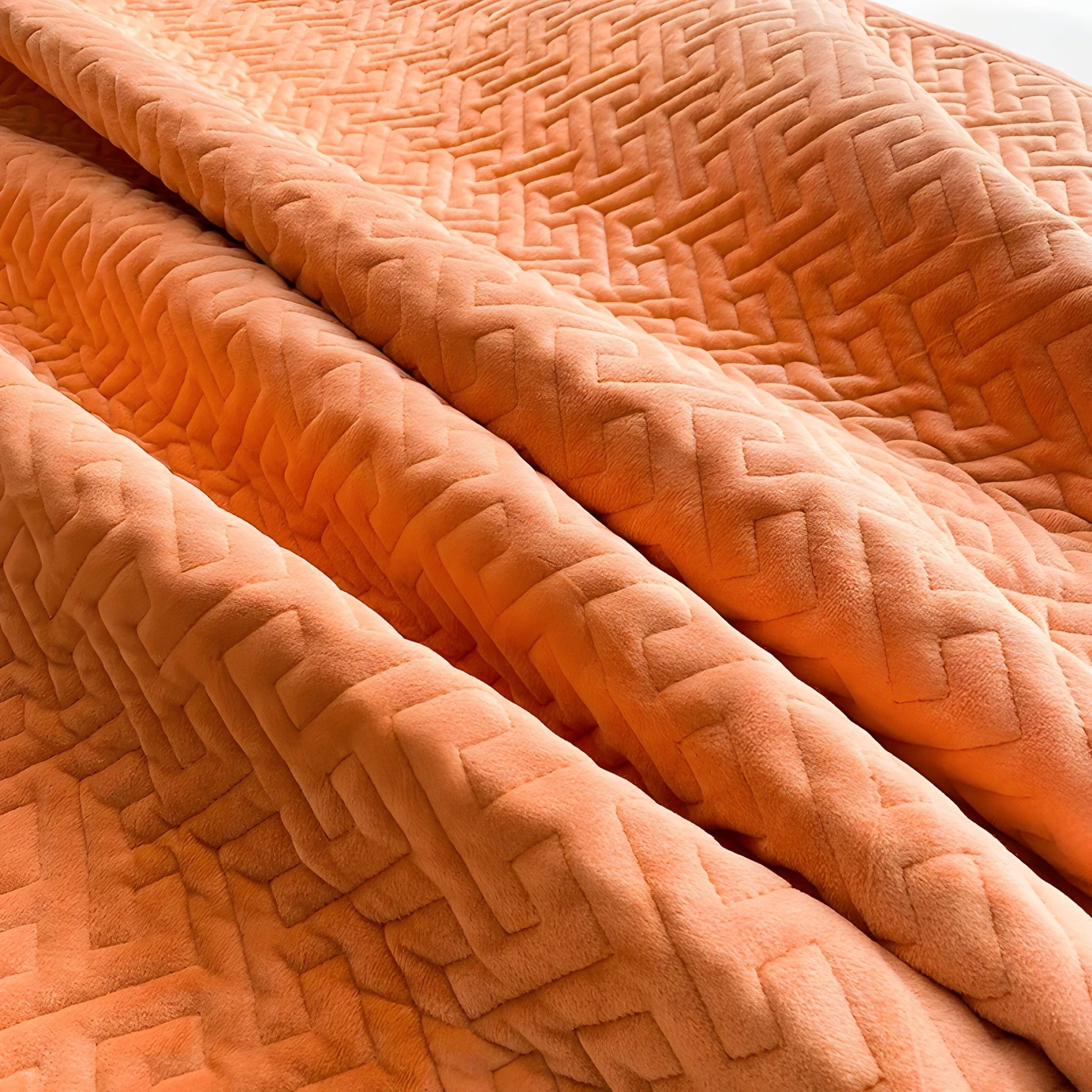 Diana Velvet Bedspread - Close Up - Orange