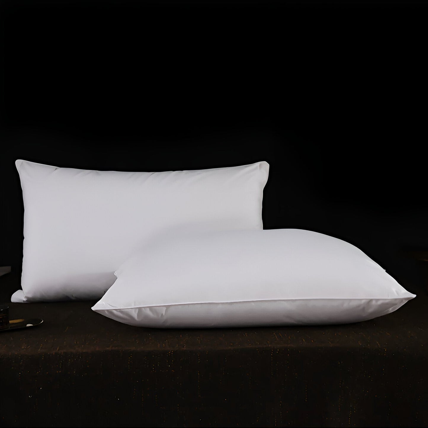 Down Alternative Firm Support Pillow Set (Set of 2) - Front Side View - Gray