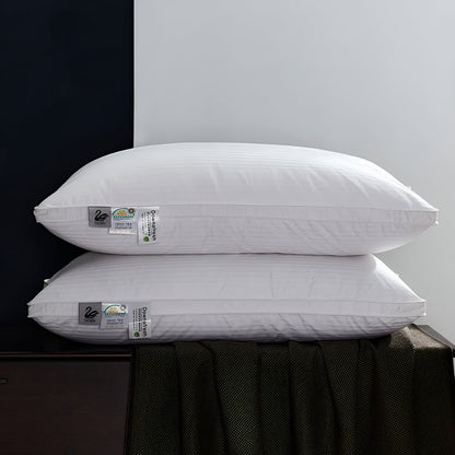 Down Alternative Plush Support Pillow - Front Side View - White