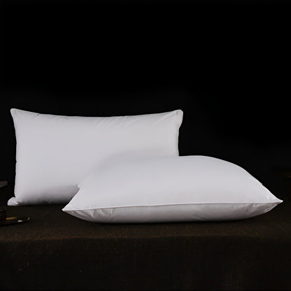 Down Alternative Plush Support Pillow Set (Set of 2) - Front Side View - Black Background - Gray