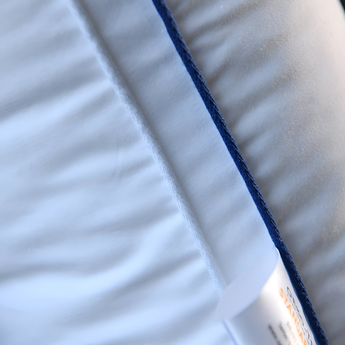 Down Blend Firm Support Pillow - Close Up Of Detailing - White